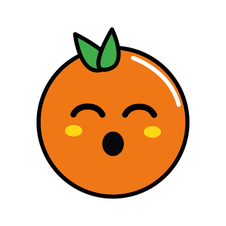 cute funny orange fruitのイラスト素材
