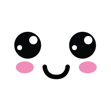 cute happy face with mouth and cheeks, vector illustrationのイラスト素材
