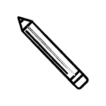 contour pencil tool to study in the school icon, vector illustrationのイラスト素材
