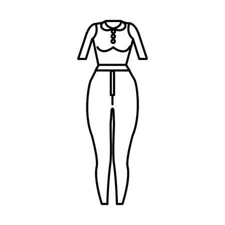 silhouette fashion blouse and pants cloth styleのイラスト素材