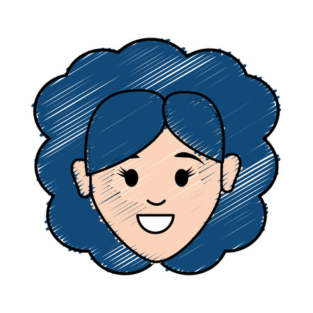 happy face woman with hairstyleのイラスト素材