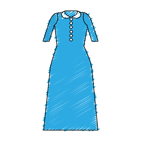 long dress cloth styleのイラスト素材