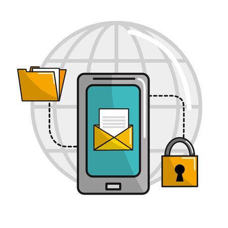 smartphone service connect networkのイラスト素材