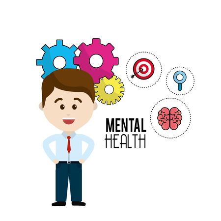 mental health care brainのイラスト素材