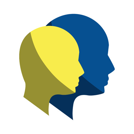 silhouette human head manのイラスト素材