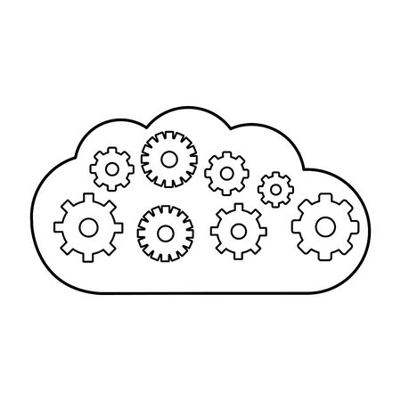 cloud weather line icon isolatedのイラスト素材