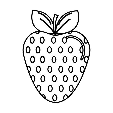 silhouette strawberry fruit icon stockのイラスト素材