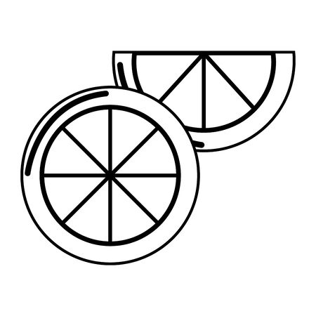 Silhouette orange fruit icon stock.のイラスト素材