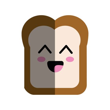 Cute happy bread icon.のイラスト素材