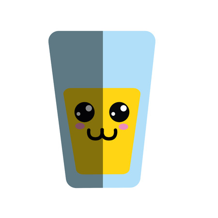 Cute happy juice glass.のイラスト素材