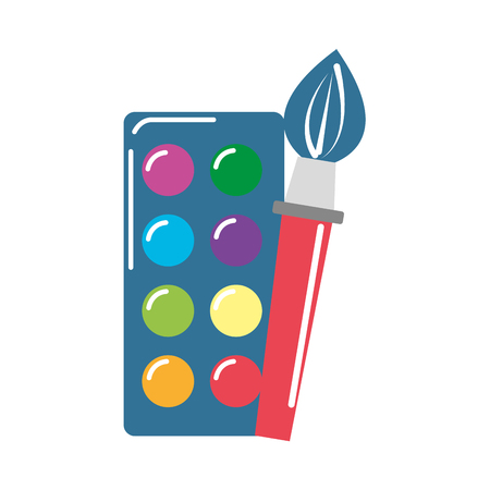Paint palette with brush art tool.のイラスト素材