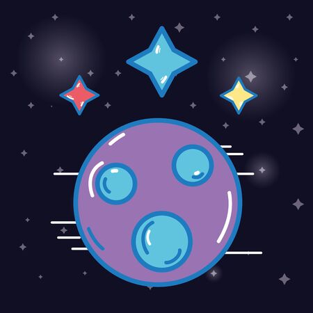 Planet with stars cosmos in the galaxy space.のイラスト素材