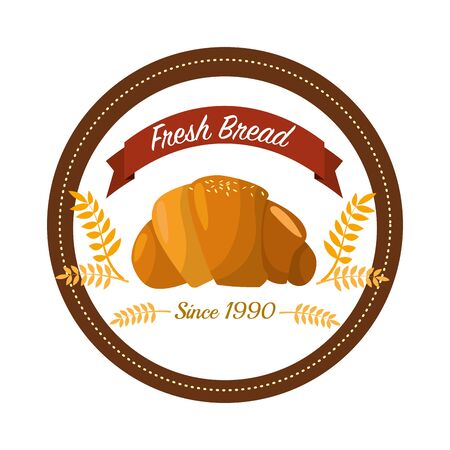 Sticker emblem fresh bread bakery.のイラスト素材