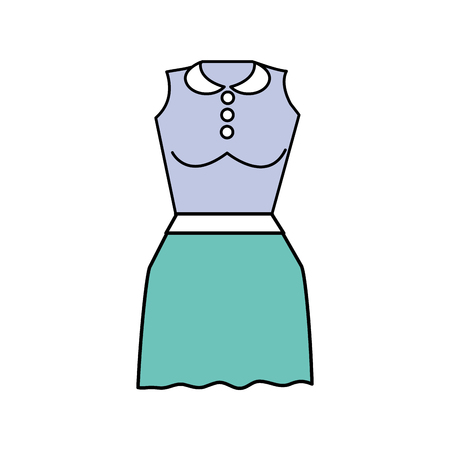 Casual blouse and short skirt cloth.のイラスト素材