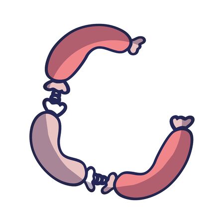 delicious sausages fast food mealのイラスト素材