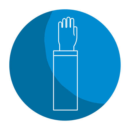 Emblem hand up with formal suit.のイラスト素材