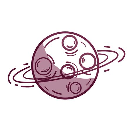 Silhouette exploration Uranus planet in the galaxy space.のイラスト素材