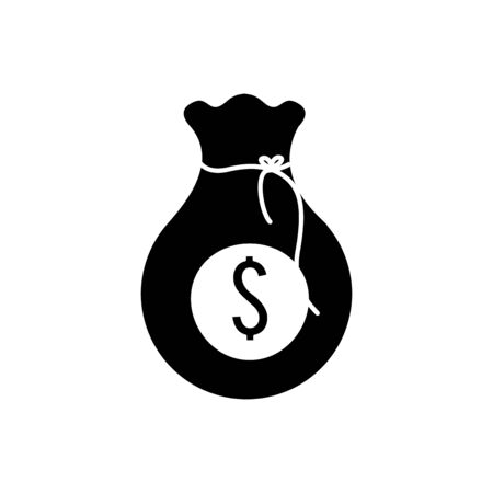 Silhouette bag with money inside.のイラスト素材