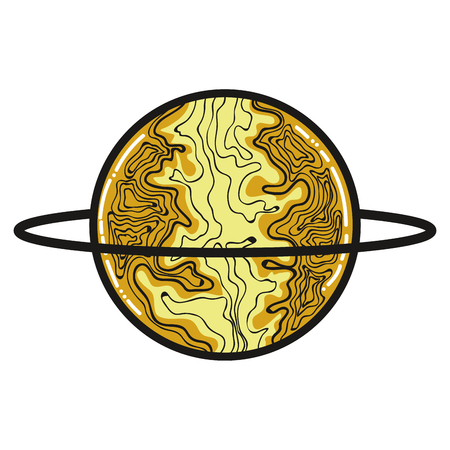 exploration venus planet in the galaxy spaceのイラスト素材