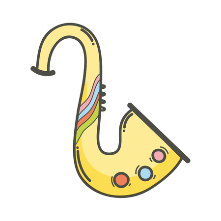 cute saxophone play music instrumentsのイラスト素材