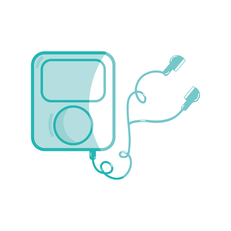 silhouette mp3 player with headphones to listen musicのイラスト素材
