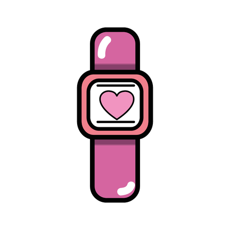 cute smartwatch technology with fitness appのイラスト素材