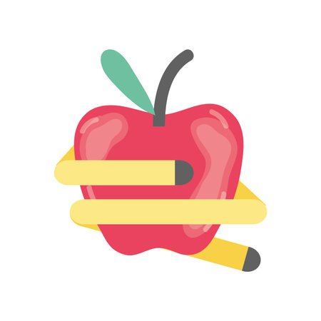 delicious apple fruit with healthy heartのイラスト素材