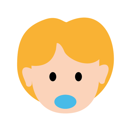 beauty baby girl face with hairstyleのイラスト素材