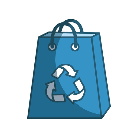 blue bag with reduce, reuse and recycle symbolのイラスト素材