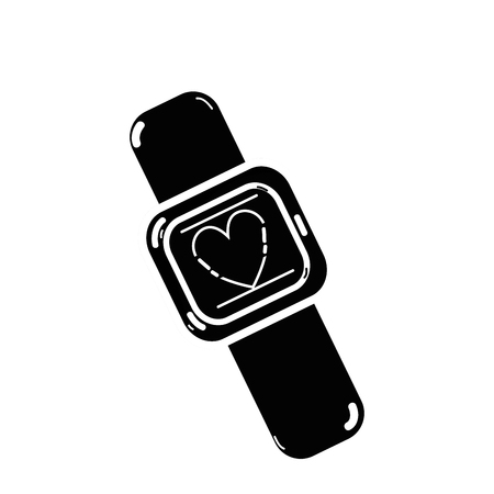 contour cute smartwatch technology with fitness appのイラスト素材
