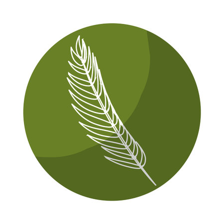 Sticker tropical branch leaves plantのイラスト素材