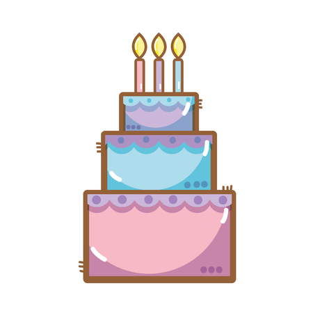 delicious cake happy birthday celebrationのイラスト素材
