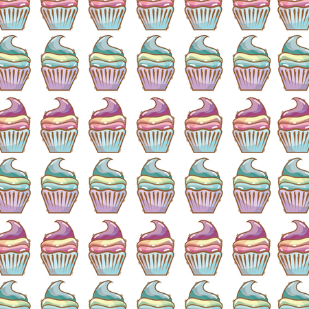 Delicious cupcake to happy birthday celebration backgroundのイラスト素材