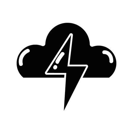 contour cloud and thunder storm weather, vector illustrationのイラスト素材