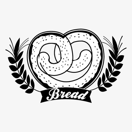 delicious pretzel bread of wheat, vector illustration designのイラスト素材