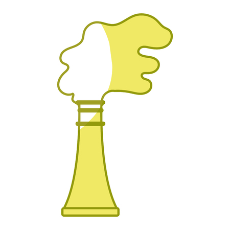 Pollution factory contaminating the environment of planet, vector illustrationのイラスト素材