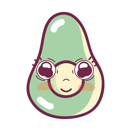 Kawaii happy and nice avocado fruitのイラスト素材