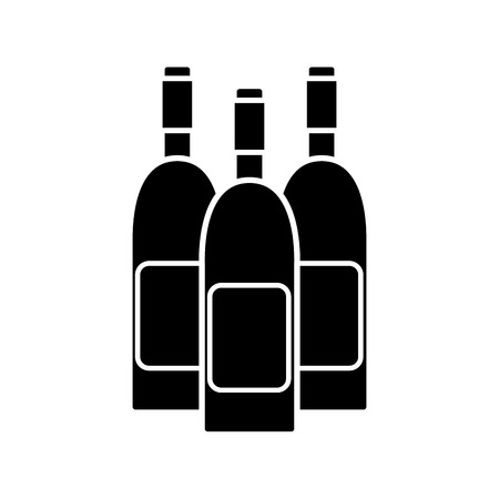 Contour wine bottles taste beverageのイラスト素材