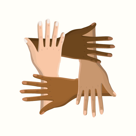 hands together celebrating special day, vector illustrationのイラスト素材