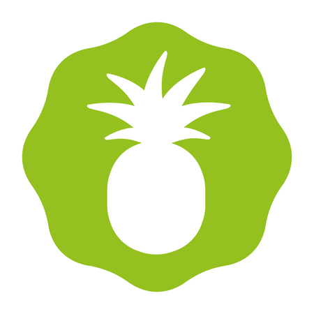sticker delicious pineapple fruit iconのイラスト素材