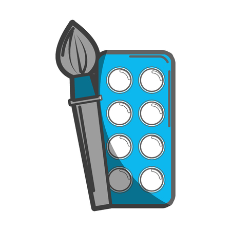 paint palette with brush art toolのイラスト素材