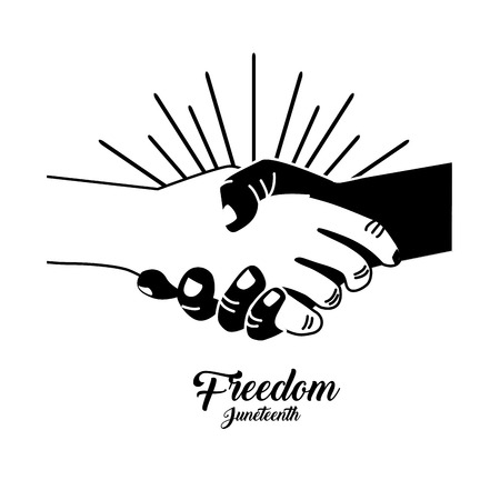 hands together to celebrate freedom juneteenth, vector illustrationのイラスト素材