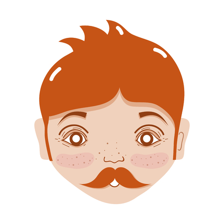 nice man face with mustache and hairstyleのイラスト素材