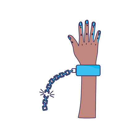 Hand with metalic chainのイラスト素材