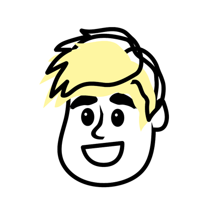 Happy and nice head man with hairstyleのイラスト素材