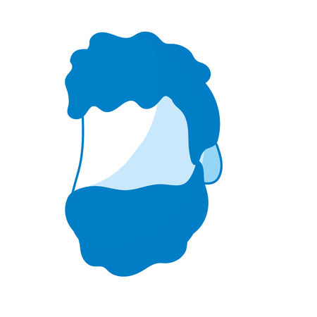 silhouette nice man face with haistyle, vector illustration designのイラスト素材