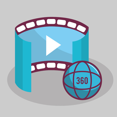 virtual reality global video experienceのイラスト素材