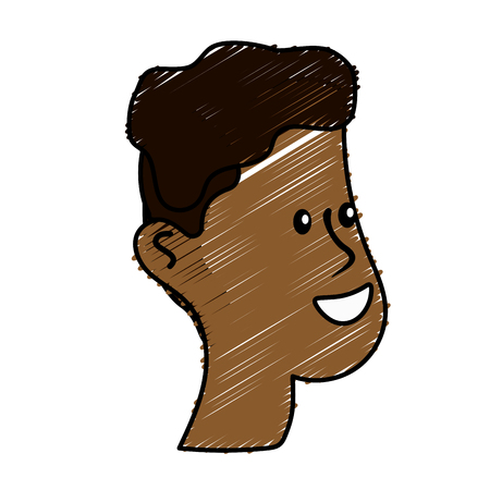 happy and nice head man with hairstyle, vector illustrationのイラスト素材