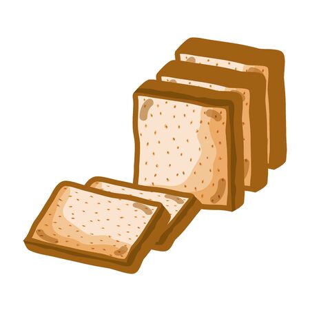 delicious and fresh chopped bread, vector illustration designのイラスト素材