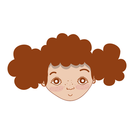 pretty girl face with hairstyle and expression, vector illustrationのイラスト素材